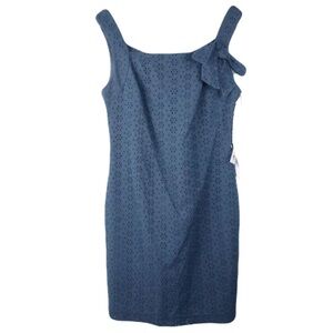 Karl Lagerfeld Navy Blue Floral Lace Sleeveless Dress Size 4